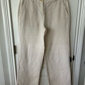 Eileen Fisher woman linen wide leg pants